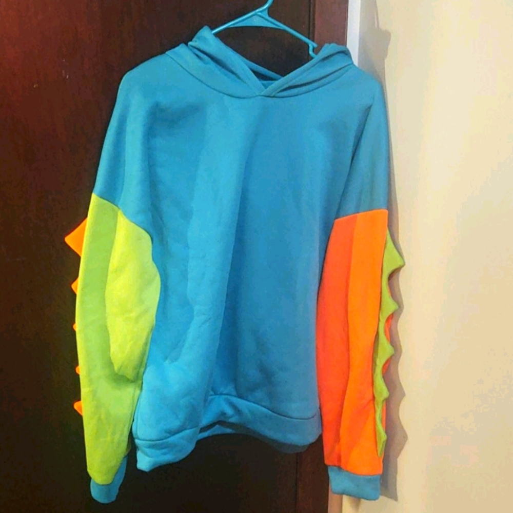 Colorblock Dino Hoodie